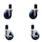 Service Caster 4'' Solid Poly Wheel Swivel 1-3/4'' Expanding Stem Caster Set 2 Brakes, 4PK SCC-EX20S414-SPUS-2-TLB-2-134 - alternate 1